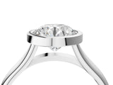 Platinum Bezel Set Round Cut Solitaire Ring with Tapered Band 4