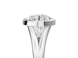 Platinum Bezel Set Round Cut Solitaire Ring with Tapered Band 5