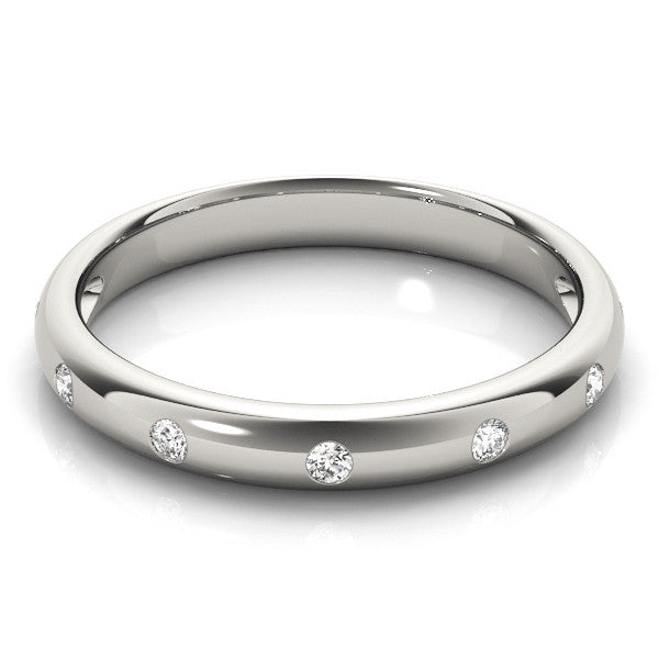 Platinum Bezel Set Round Diamond Comfort Fit Band 2