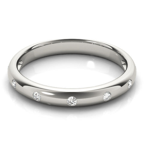Platinum Bezel Set Round Diamond Comfort Fit Band 2