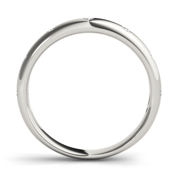 Platinum Bezel Set Round Diamond Comfort Fit Band