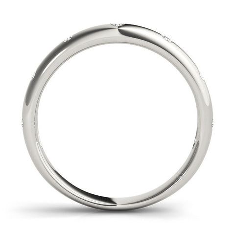 Platinum Bezel Set Round Diamond Comfort Fit Band