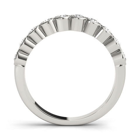 Platinum Bezel Set Round Diamond Eternity Band 1