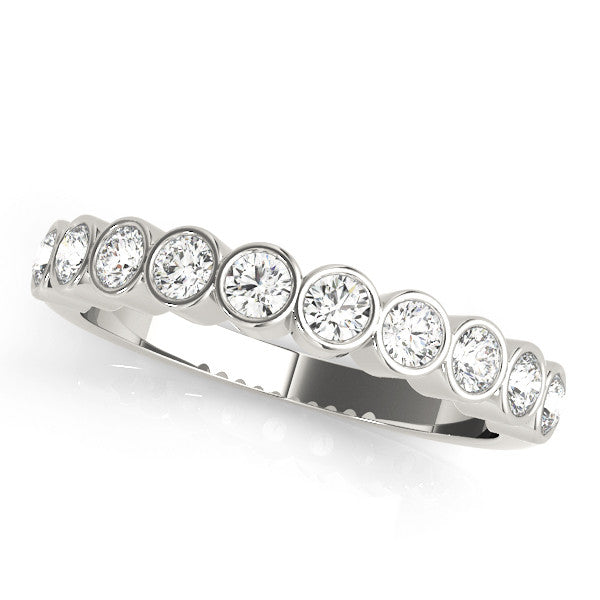 Platinum Bezel Set Round Diamond Eternity Band