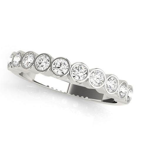 Platinum Bezel Set Round Diamond Eternity Band