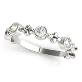 Platinum Bezel Set Round Diamond Floral Eternity Band 1