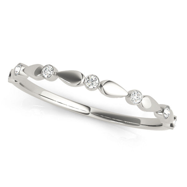 Platinum Bezel-Set Round Diamond Marquise Eternity Band 1