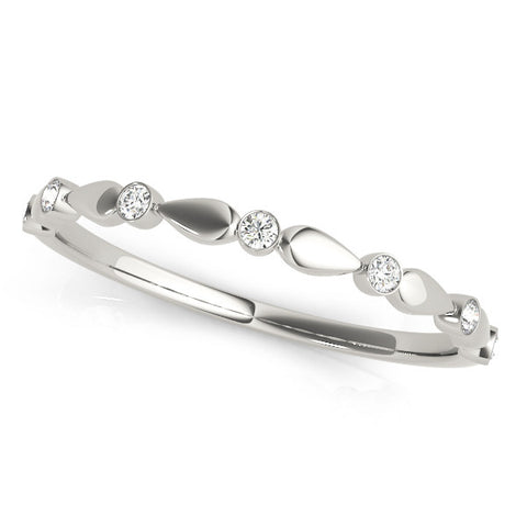 Platinum Bezel-Set Round Diamond Marquise Eternity Band 1