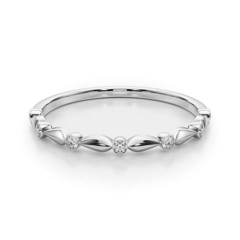 Platinum Bezel-Set Round Diamond Marquise Eternity Band 2