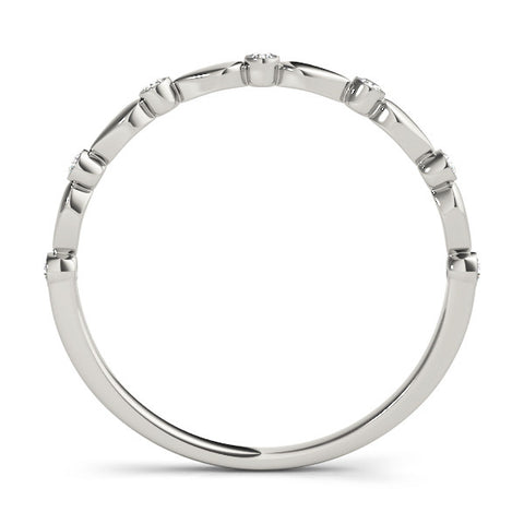 Platinum Bezel-Set Round Diamond Marquise Eternity Band