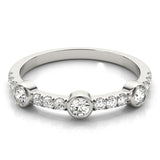 Platinum Bezel Set Round Diamond Pavé Band 2