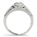Platinum Bezel Set Round Diamond Split Shank Pavé Ring 2