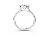 Platinum Bezel Set Round Solitaire Diamond Ring with Smooth Band 4