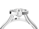 Platinum Bezel Set Round Solitaire Diamond Ring with Smooth Band 5
