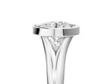 Platinum Bezel Set Round Solitaire Diamond Ring with Smooth Band