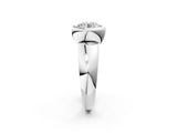 Platinum Bezel Set Round Solitaire Ring with Wide Band 3