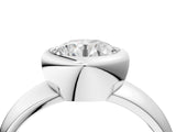 Platinum Bezel Set Round Solitaire Ring with Wide Band 5