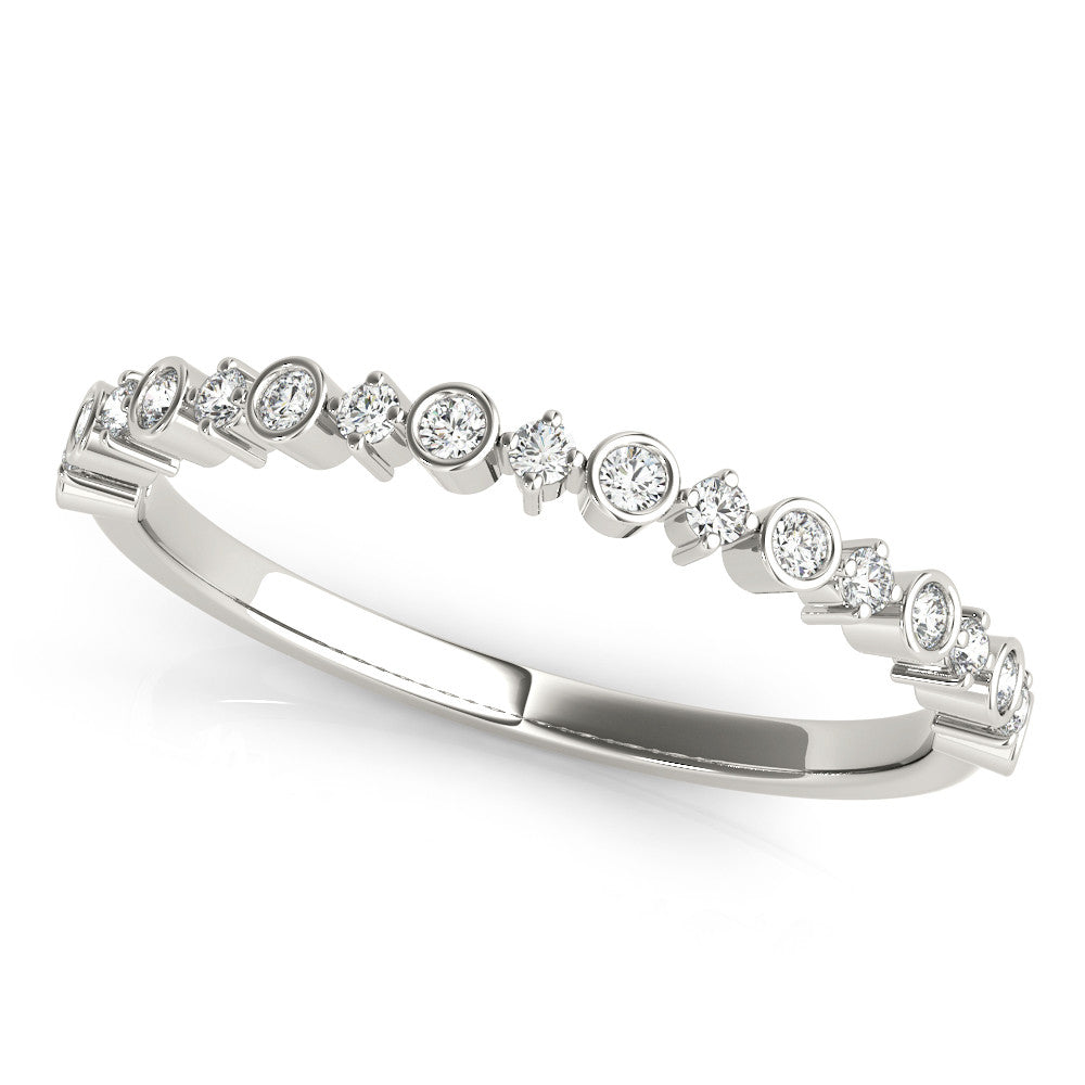 Platinum Bezel and Prong Set Round Diamond Half Eternity Band 1