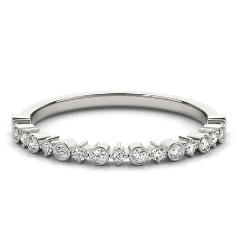 Platinum Bezel and Prong Set Round Diamond Half Eternity Band 2