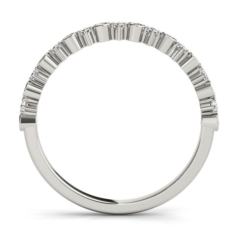 Platinum Bezel and Prong Set Round Diamond Half Eternity Band
