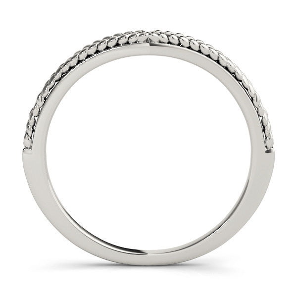 Platinum Braided Milgrain White Gold Contour Band 1