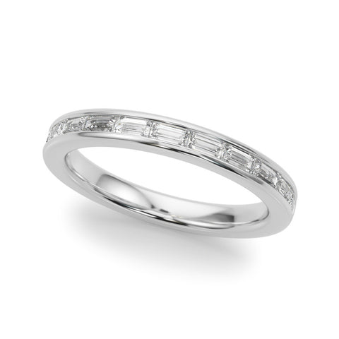 Platinum Channel-Set Baguette Diamond Eternity Band