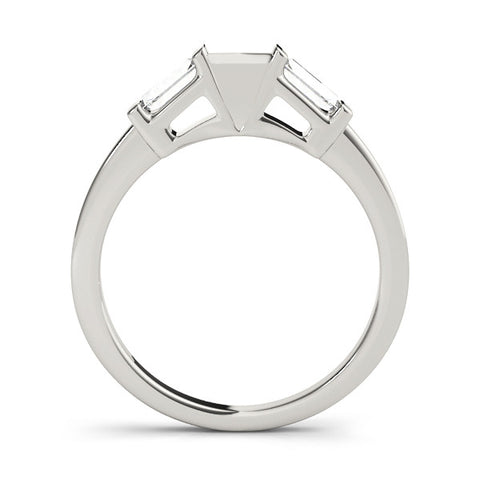 Platinum Channel Set Baguette Diamond Flat Band with Bar Prong Setting 1