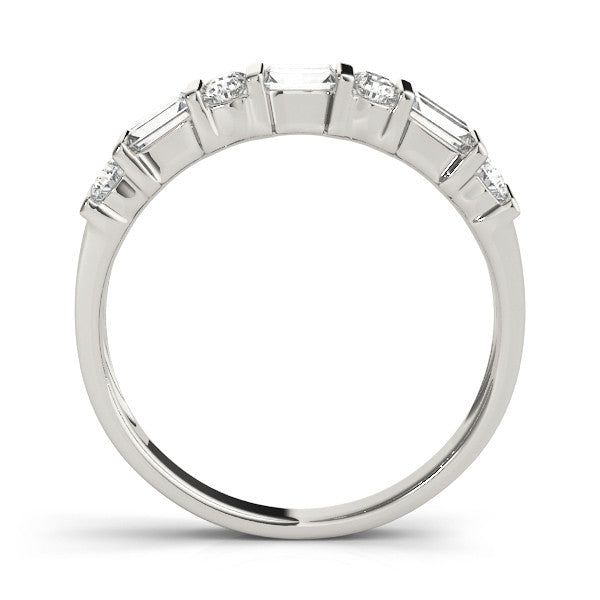 Platinum Channel Set Baguette and Round Diamond Eternity Band 1