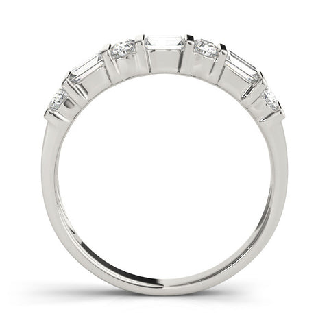 Platinum Channel Set Baguette and Round Diamond Eternity Band 1