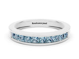 Platinum Channel Set Princess Cut Aquamarine Eternity Band_12