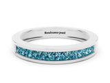 Platinum Channel Set Princess Cut Blue Topaz Eternity Band_36