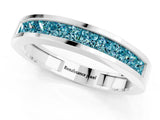 Platinum Channel Set Princess Cut Blue Topaz Eternity Band_37