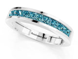 Platinum Channel Set Princess Cut Blue Topaz Eternity Band_79
