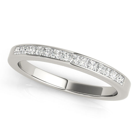 Platinum Channel Set Princess Cut Diamond Eternity Band