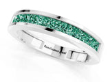 Platinum Channel Set Princess Cut Green Sapphire Eternity Band_25