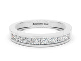 Platinum Channel Set Princess Cut Moissanite Eternity Band_24