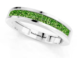 Platinum Channel Set Princess Cut Peridot Eternity Band_25