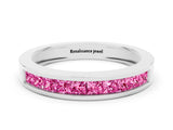 Platinum Channel Set Princess Cut Pink Sapphire Eternity Band_12