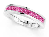 Platinum Channel Set Princess Cut Pink Sapphire Eternity Band_13