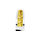 Platinum Channel Set Princess Cut Yellow Sapphire Eternity Band_17