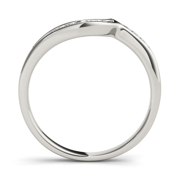 White gold Channel-Set Round Diamond Contour Band