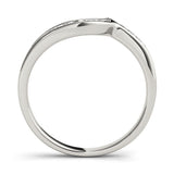 14K White Gold Channel-Set Round Diamond Contour Band