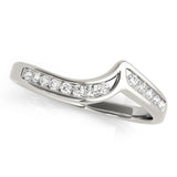 14K White Gold Channel-Set Round Diamond Contour Band