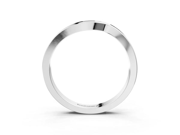 Platinum Channel-Set Round Diamond Contour Band