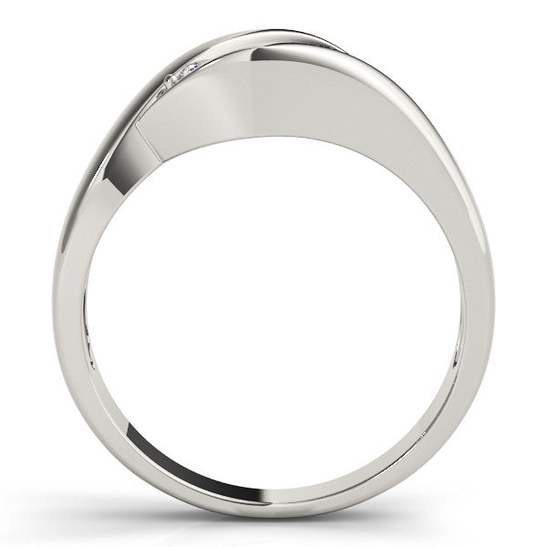 Platinum Channel Set Round Diamond Crossover Band