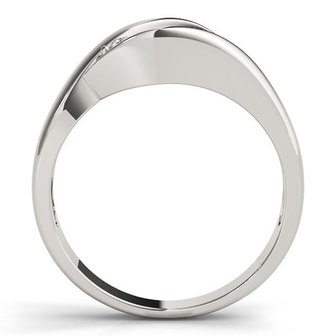 Platinum Channel Set Round Diamond Crossover Band