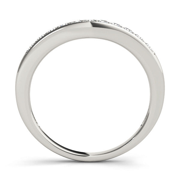 Platinum Channel Set Round Diamond Curved Band 1