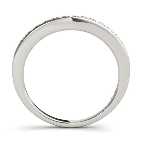 Platinum Channel Set Round Diamond Curved Band 1