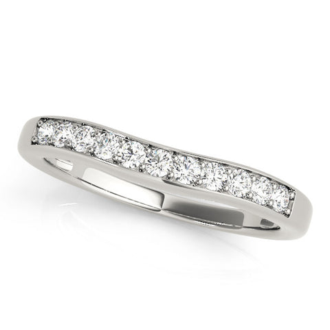 Platinum Channel Set Round Diamond Curved Band