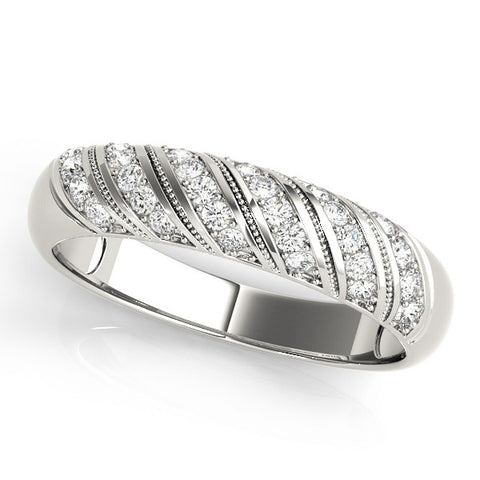 Platinum Channel Set Round Diamond Dome Band